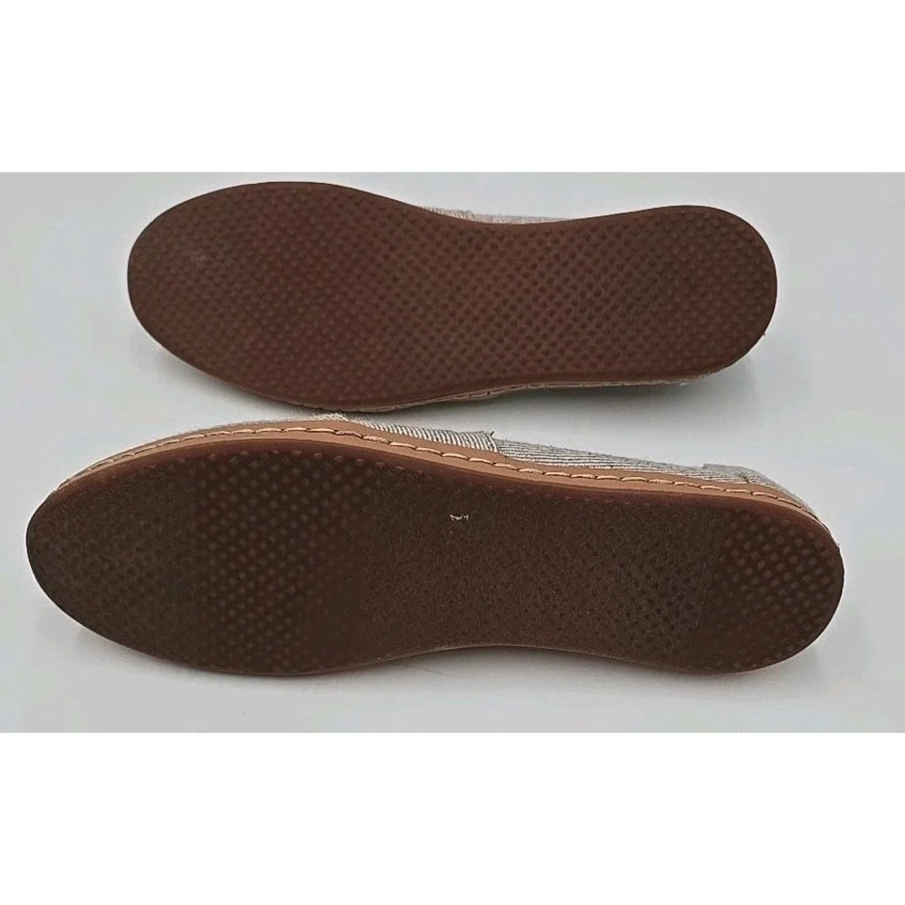 Toms Alpargata Leather Wrap Natural Shimmer‎ Twill Womens 9.5 Beachy